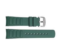 JVEIWAD Bracelet de montre compatible avec Mido Multifort TV M049.526, bracelet étanche en caoutchouc 22 mm, interface incurvée, accessoires silicone(Green-silver)