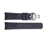 JVEIWAD Bracelet de montre compatible avec Mido Multifort TV M049.526, bracelet étanche en caoutchouc 22 mm, interface incurvée, accessoires silicone(Black-silver-A)