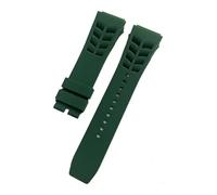 JVEIWAD Bracelet de montre compatible avec Richard Mille, bracelet en silicone interface saillante, largeur 21 mm, oreille brute 25(Green,25mm silver buckle)