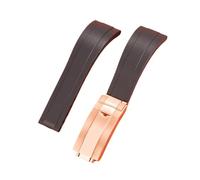 JVEIWAD Bracelet de montre convexe spécial 20 mm compatible avec Rolex Daytona noir vert compatible Water Ghost Yacht accessoires en caoutchouc anti-poussière(Black-rose gold)