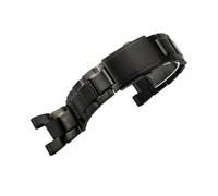 JVEIWAD Bracelet de montre cranté en acier inoxydable massif, compatible avec les bracelets Casio GST-B100/S110/W300/400, perles riz(Black)