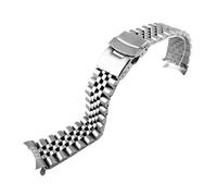 JVEIWAD Bracelet de montre de plongée Marlin de rechange en acier inoxydable avec extrémité incurvée en métal, compatible avec Casio Duro MDV-107-1A MDV-106, 22 mm(Silvery 5)