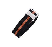 JVEIWAD Bracelet de montre élastique for sac de parachute des troupes françaises des années 60, 20 mm et 22 mm, en nylon, universel, for montre connectée homme(Black Orange,20mm)