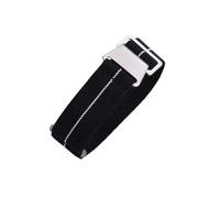 JVEIWAD Bracelet de montre élastique for sac de parachute des troupes françaises des années 60, 20 mm et 22 mm, en nylon, universel, for montre connectée homme(Black-White Line,22mm)
