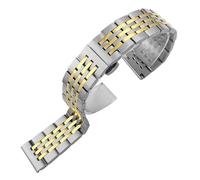JVEIWAD Bracelet de montre en acier inoxydable 18 mm, 19, 20, 21, 22, compatible avec les bracelets ORIS Artix rectangulaires classiques, Tissot Tudor Sport(Silver Golden,20mm)