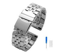 JVEIWAD Bracelet de montre en acier inoxydable massif 20 mm, 22, 24, compatible avec les montres Breitling, for homme, fermoir caché à bouton-poussoir(22MM_S)
