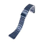 JVEIWAD Bracelet de montre en acier inoxydable massif, compatible avec les modèles CASIO A158/A159/A168/A169/B650/AQ230/AE500W, for bracelet classique petit carré en argent(5 beads blue)