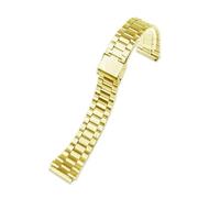 JVEIWAD Bracelet de montre en acier inoxydable massif, compatible avec les modèles CASIO A158/A159/A168/A169/B650/AQ230/AE500W, for bracelet classique petit carré en argent(3 beads gold)