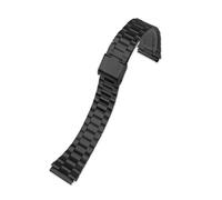 JVEIWAD Bracelet de montre en acier inoxydable massif, compatible avec les modèles CASIO A158/A159/A168/A169/B650/AQ230/AE500W, for bracelet classique petit carré en argent(3 beads black)
