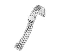 JVEIWAD Bracelet de montre en acier inoxydable massif, compatible avec les modèles CASIO A158/A159/A168/A169/B650/AQ230/AE500W, for bracelet classique petit carré en argent(3 beads silver)