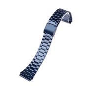JVEIWAD Bracelet de montre en acier inoxydable massif, compatible avec les modèles CASIO A158/A159/A168/A169/B650/AQ230/AE500W, for bracelet classique petit carré en argent(3 beads blue)