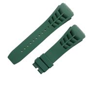 JVEIWAD Bracelet de montre en caoutchouc 25 x 20 mm compatible avec les bracelets Richard White Blue Mille, boucle papillon, trou vis(Green,Without Buckle)