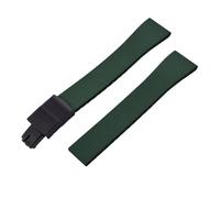 JVEIWAD Bracelet de montre en caoutchouc CTS FKM 16 mm, 18 mm, 19 mm, 20 mm, 21 mm, 22 mm, boucle à dégagement rapide, noir, à découper, résistant à la transpiration(Green With Buckle,19mmx16mm)