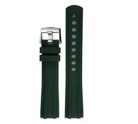 JVEIWAD Bracelet de montre en caoutchouc fluoré souple 19 mm, 20, 21, compatible avec Omega, compatible Seamaster 300 AT150, vert, noir, bleu, FKM(Green Silver,21mm)