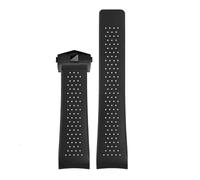 JVEIWAD Bracelet de montre en caoutchouc naturel compatible avec TAG Heuer Grand Carrera, bracelet sport étanche silicone souple, 22 mm, 24(Black-black,24mm)