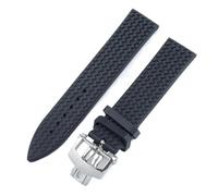 JVEIWAD Bracelet de montre en caoutchouc noir 23 mm, silicone, avec boucle acier, compatible les montres Chopin Chopard Series Classic Racing 168511(Black With Buckle)