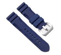 JVEIWAD Bracelet de montre en caoutchouc silicone 22 mm/24 mm, noir, bleu, orange, vert armée, compatible avec les bracelets Panerai PAM111, PAM441 et PAM386(Blue-silver,24mm)
