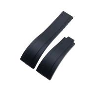 JVEIWAD Bracelet de montre en caoutchouc souple 20 mm/21 mm compatible avec les bracelets Rolex GMT OYSTERFLEX Daytona Submariner GMT Yacht-Master à boucle déployante(Black,21mm)