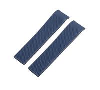 JVEIWAD Bracelet de montre en caoutchouc souple 21 mm, compatible avec les bracelets Longines Conquest et HydroConquest L3.781 741 782, noir bleu, silicone(Blue,No Buckle)