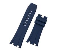 JVEIWAD Bracelet de montre en caoutchouc souple et silicone, 30 mm, plusieurs couleurs, compatible avec les bracelets AP 26400, boîtier 44, compatible ceintures Audemars Piguet(Blue,Rose Gold Buckle)