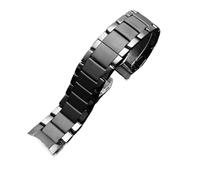JVEIWAD Bracelet de montre en céramique mate de haute qualité compatible avec Armani AR1451 AR1452 Bracelet de montre en céramique for femme et homme Noir Remplacement 22 mm 24 mm(AR1451-22mm)