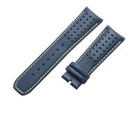 JVEIWAD Bracelet de montre en cuir 22 mm 23, boucle acier inoxydable, étanche, spécial, compatible avec Citizen AT8020/JY8078(Blue yellow-No,23mm)