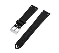 JVEIWAD Bracelet de montre en cuir Crazy Horse Hide 18 mm, 20 mm, 22 mm, à dégagement rapide, for montre traditionnelle(Black,20mm)