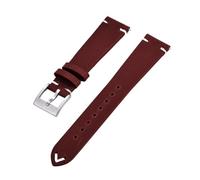 JVEIWAD Bracelet de montre en cuir Crazy Horse Hide 18 mm, 20 mm, 22 mm, à dégagement rapide, for montre traditionnelle(Red,18mm)