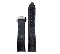 JVEIWAD Bracelet de montre en cuir veau compatible avec Omega Speedmaster 310 311 Racing Dark Side of the Moon(Blue silver,19mm)