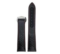 JVEIWAD Bracelet de montre en cuir veau compatible avec Omega Speedmaster 310 311 Racing Dark Side of the Moon(Red silver,21mm)