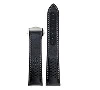 JVEIWAD Bracelet de montre en cuir veau compatible avec Omega Speedmaster 310 311 Racing Dark Side of the Moon(White silver,19mm)