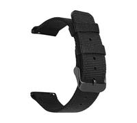 JVEIWAD Bracelet de montre en nylon noir avec coutures noires, 18/20/22/24 mm, boucle acier inoxydable, libération rapide, sport, toile, remplacement, for hommes et femmes(Black line black,22mm)