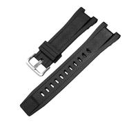 JVEIWAD Bracelet de montre en résine compatible avec Casio G-Shock GST-W120L S130L S310 B100 GST-W100G, bracelet en caoutchouc camouflage for homme, série GST(Black-silver)