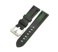 JVEIWAD Bracelet de montre en silicone 20/22/24/26 mm, noir, bleu, camouflage, boucle aiguille acier inoxydable, compatible avec Panerai PAM03312 et PAM01526(Green black-S,22mm)