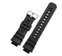 JVEIWAD Bracelet de montre en silicone de qualité supérieure, compatible avec les bracelets de montre Casio G-Shock AW-591/590/AWG-M100/101/G-7700/7710, étanche(Black silver)