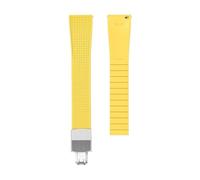 JVEIWAD Bracelet de montre FKM en caoutchouc fluoré 18/19/20/21/22 mm, fermoir déployant à dégagement rapide, découper sur mesure, for hommes et femmes(Yellow,18mm)