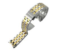 JVEIWAD Bracelet de montre incurvé en acier inoxydable 316L 20 mm, compatible avec les bracelets Baroncelli MIDO M8600, argent massif, or rose, for femmes et hommes(Silver gold)