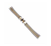 JVEIWAD Bracelet de montre Jubilee en acier inoxydable, compatible avec le boîtier Oyster Perpetual Logbook NH35NH36, 20 mm(SilverGold)