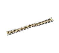 JVEIWAD Bracelet de montre President Five Beads 17 mm 20 m en acier inoxydable, compatible avec les montres Datejust, accessoires remplacement et réparation(SilverGold,20mm-no logo)