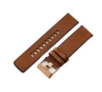 JVEIWAD Bracelet de montre rétro en cuir italien compatible avec les montres Diesel DZ4343 DZ7291 DZ4283 22 mm 24 26(Brown-Rose Buckle,26mm)