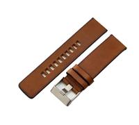 JVEIWAD Bracelet de montre rétro en cuir italien compatible avec les montres Diesel DZ4343 DZ7291 DZ4283 22 mm 24 26(Brown-Steel Buckle,22mm)