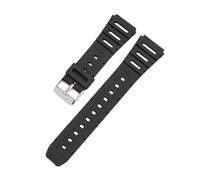 JVEIWAD Bracelet de montre souple compatible avec les montres Casio CA-53W, CA-61W, FT-100W, W-520U, W-720G, en TPU, 18 mm, 20, FT100W(Black-Silver,18mm)