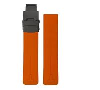 JVEIWAD Bracelet de montre sport étanche en caoutchouc silicone souple 21 mm compatible avec la collection Tissot T-Touch T013.420 T091 T013420A(Orange black,21mm T013)