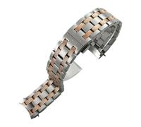 JVEIWAD Bracelet de montre Tissot Classic T065 1853 .430 T065430A T065407 en acier inoxydable 316L 19 mm avec fermoir papillon(Silver rosegold)