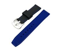 JVEIWAD Bracelet de montre universel en silicone souple, 20 mm, 22, 24, rouge, orange, bleu, étanche, sport, accessoires(Blue,22mm)