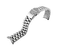 JVEIWAD Bracelet de plongée en acier inoxydable 3 styles 22 mm, compatible avec les montres Casio Duro MDV107-1A MDV106-1A, pièces rechange(3 beads silver-A)