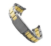 JVEIWAD Bracelet de rechange Oyster en acier inoxydable, 13 mm, 17, 19, 20, compatible avec les montres Rolex, for femmes et hommes(Silver gold,13mm)