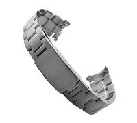 JVEIWAD Bracelet de rechange Oyster en acier inoxydable, 13 mm, 17, 19, 20, compatible avec les montres Rolex, for femmes et hommes(Matte silver,19mm)