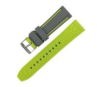 JVEIWAD Bracelet de rechange universel en silicone for homme, 20/22/24/26 mm, étanche, double couleur, accessoire montre(Gray Lime,24mm)