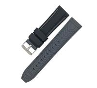 JVEIWAD Bracelet de rechange universel en silicone for homme, 20/22/24/26 mm, étanche, double couleur, accessoire montre(Black Gray,24mm)